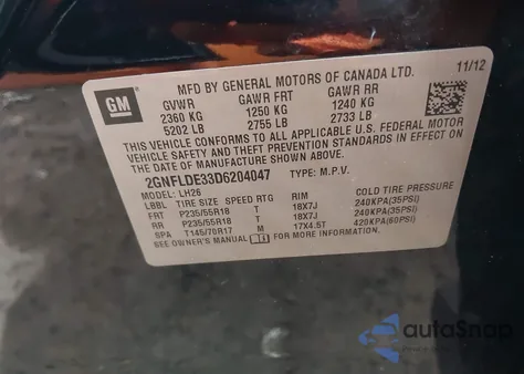 2013 Chevrolet Equinox 1Lt z USA, uszkodzony, nr VIN 2GNFLDE33D6204047